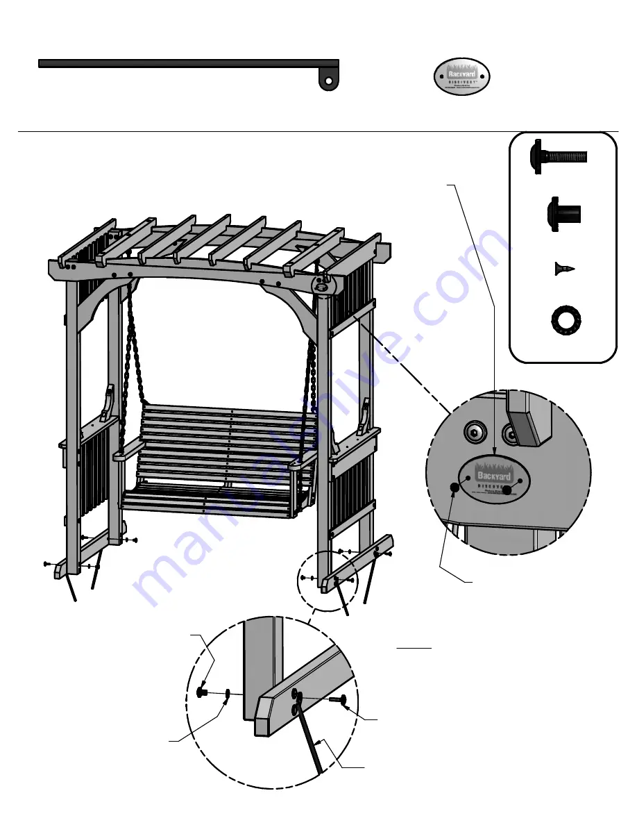 Backyard Discovery PERGOLA SWING Скачать руководство пользователя страница 28