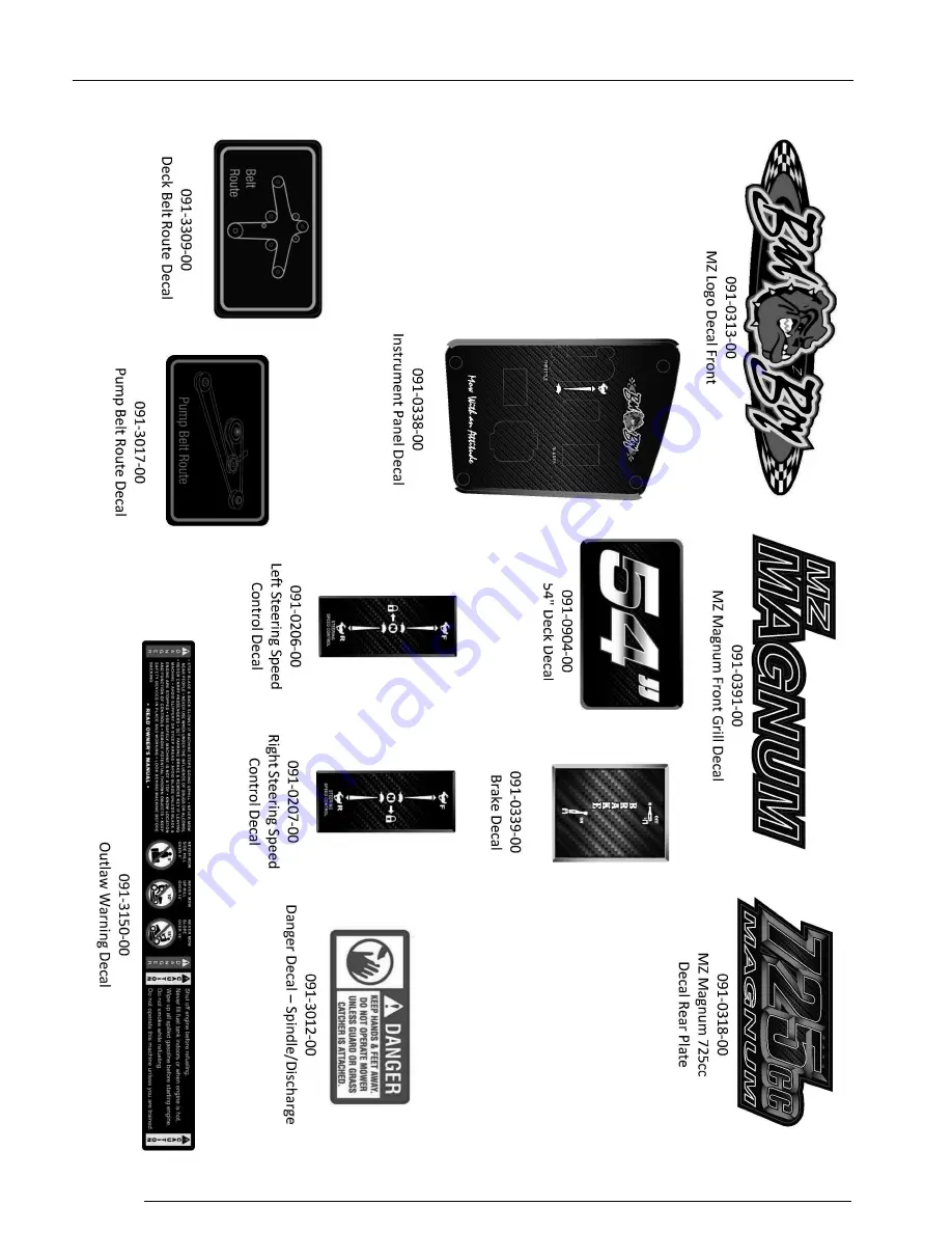 Bad Boy MZ Magnum 54 Owner'S, Service & Parts Manual Download Page 48