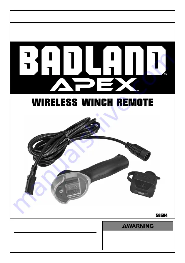 Badland APEX 56504 Owner'S Manual & Safety Instructions Download Page 1