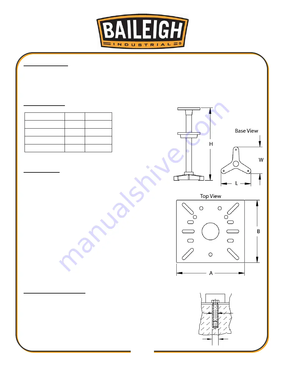 Baileigh Industrial 1019127 Operator'S Manual Download Page 11