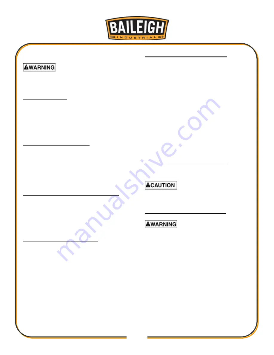 Baileigh Industrial BMS-10 Operating Instructions And Parts Manual Download Page 14