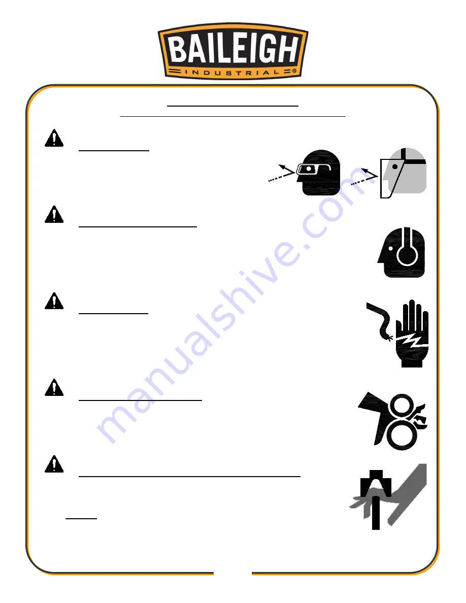 Baileigh Industrial BR-16E-36 Operator'S Manual Download Page 5