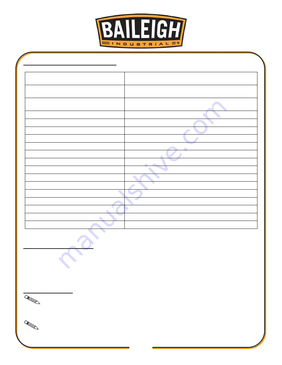 Baileigh Industrial BS-350SA Operator'S Manual Download Page 12