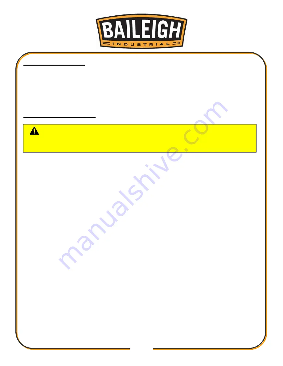 Baileigh Industrial DG-500 Operator'S Manual Download Page 21