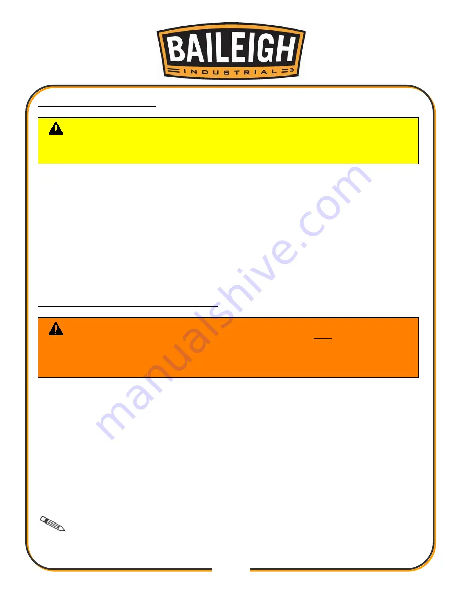 Baileigh Industrial PH-28HD Operator'S Manual Download Page 19