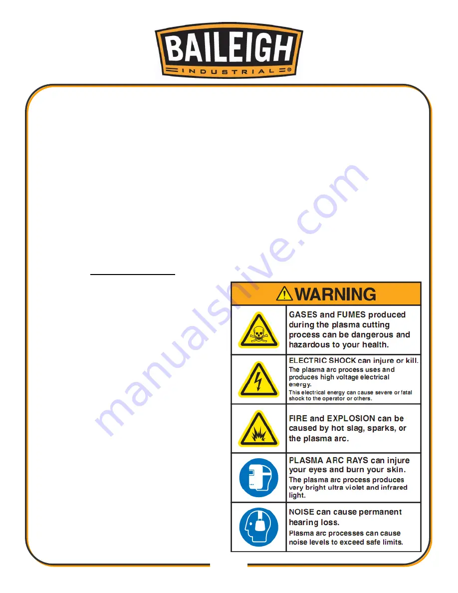 Baileigh Industrial PT-105HD Operator'S Manual Download Page 11