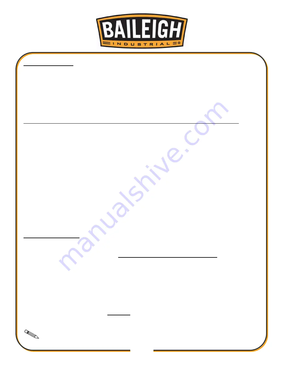 Baileigh Industrial WL-1218VS Operator'S Manual Download Page 6