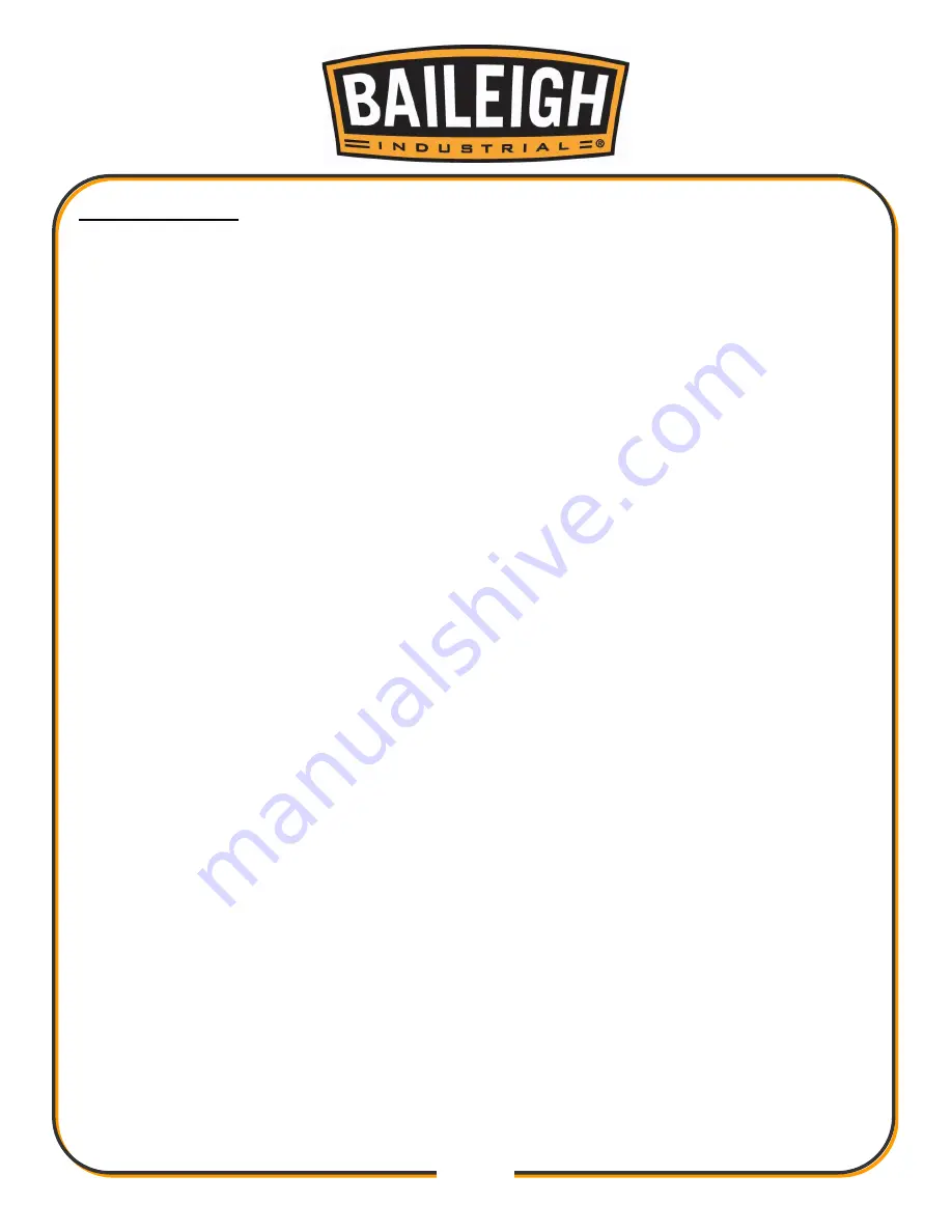 Baileigh Industrial WL-1218VS Operator'S Manual Download Page 15