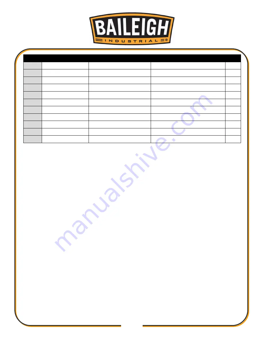 Baileigh Industrial WL-1218VS Operator'S Manual Download Page 45