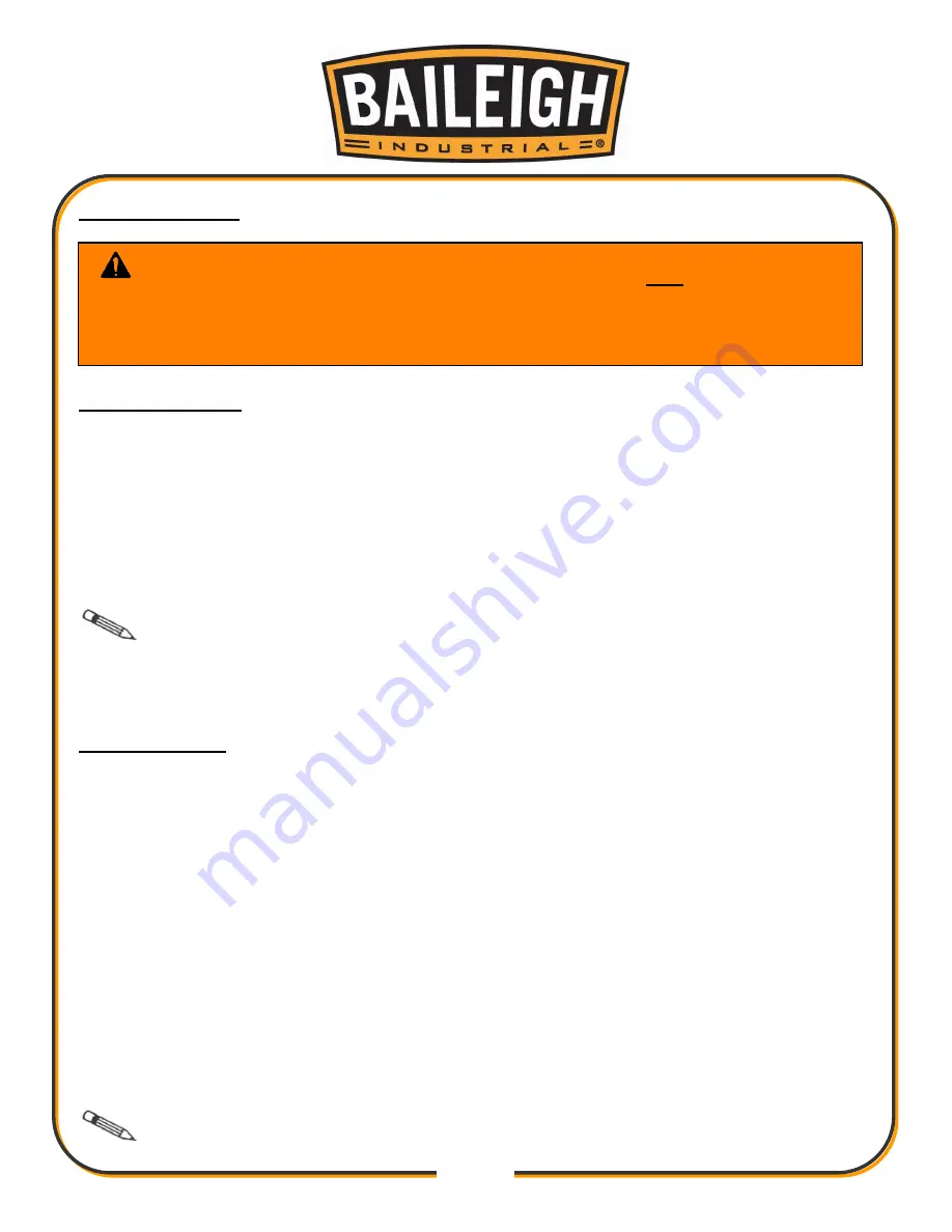 Baileigh AFS-1600 Operator'S Manual Download Page 25