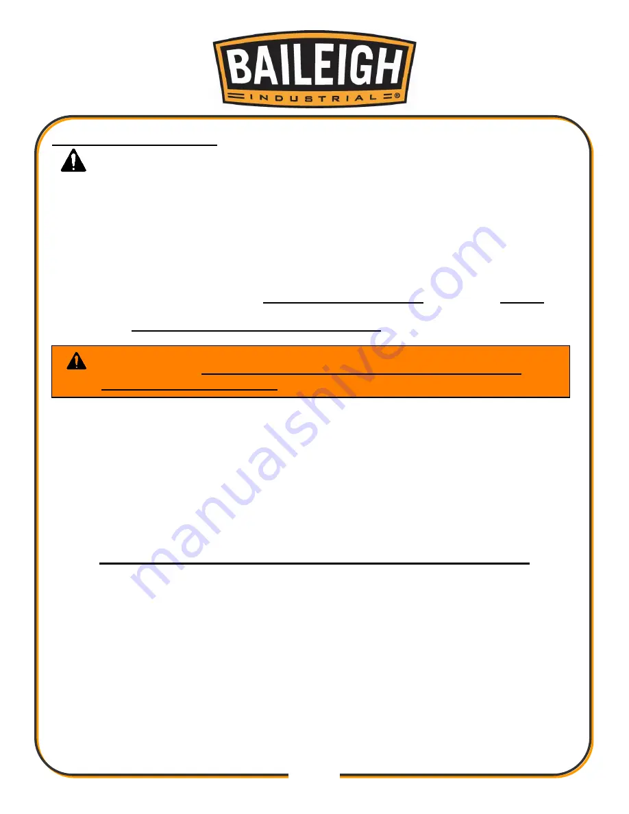 Baileigh CS-275EU Operator'S Manual Download Page 9