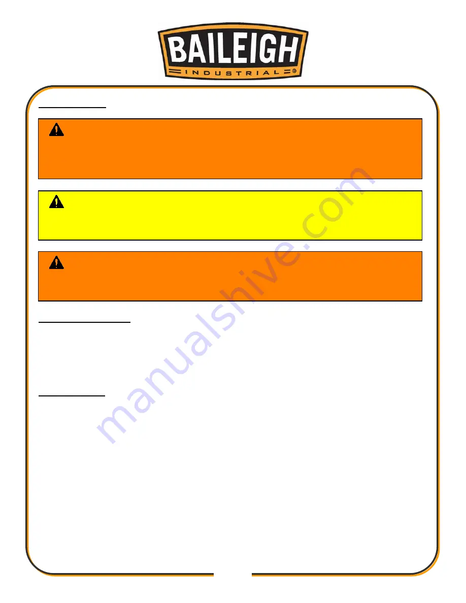 Baileigh R-M10E Operator'S Manual Download Page 18