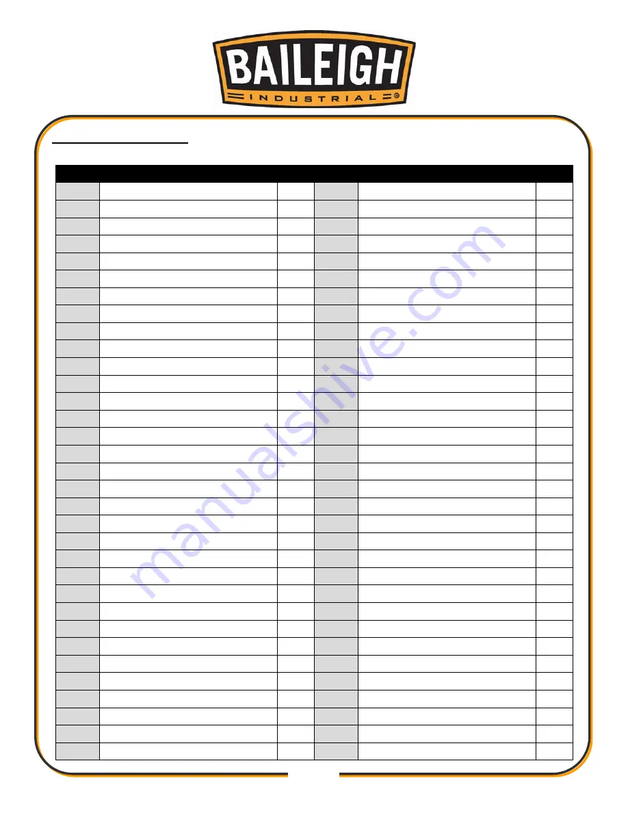 Baileigh R-M10E Operator'S Manual Download Page 31