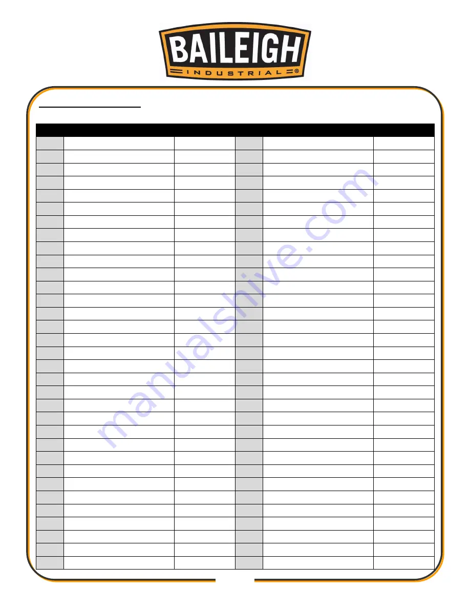 Baileigh STS-14120 Operator'S Manual Download Page 57