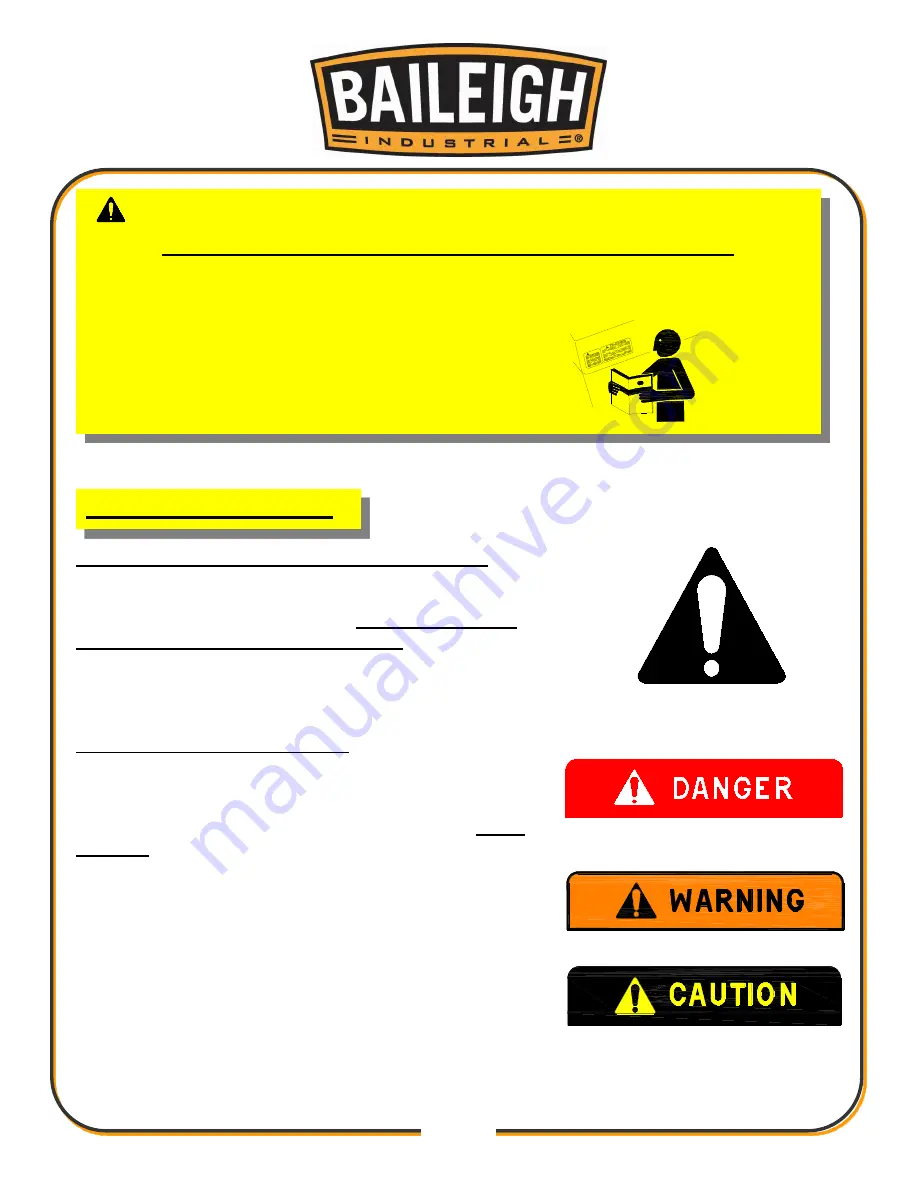 Baileigh TS-1040E 30 Operator'S Manual Download Page 7