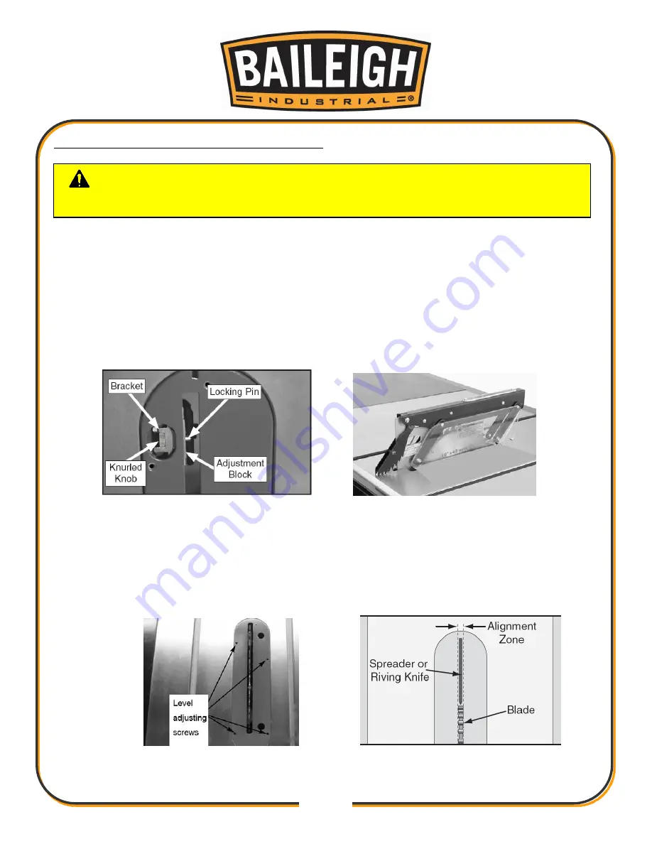 Baileigh TS-1040E 30 Operator'S Manual Download Page 25