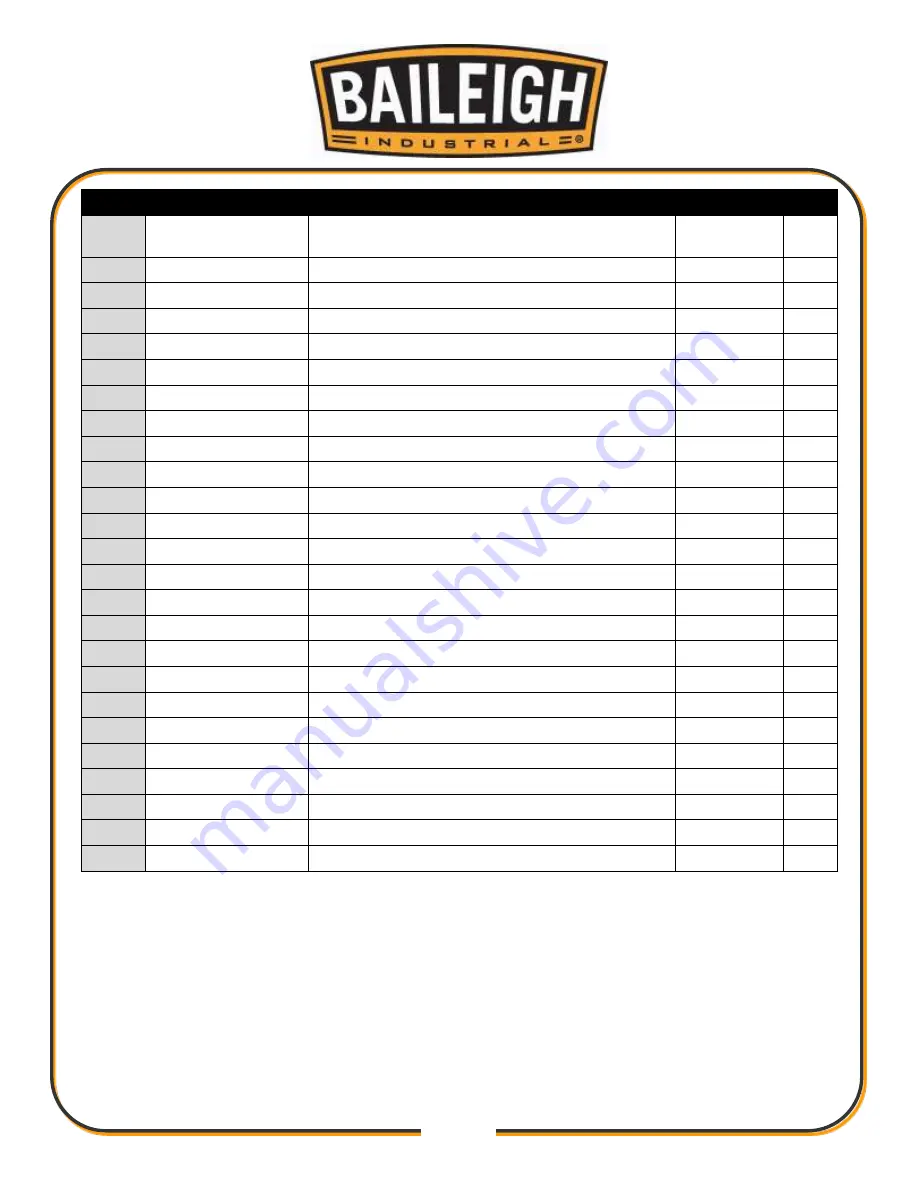 Baileigh VM-936E-1 Operator'S Manual Download Page 49