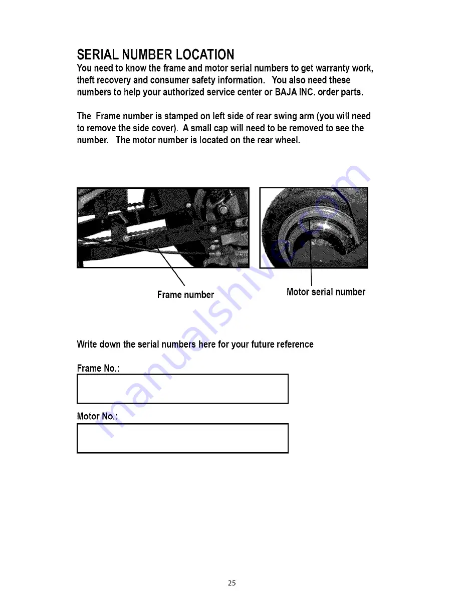 Baja motorsports BE500 Owner'S Manual Download Page 28