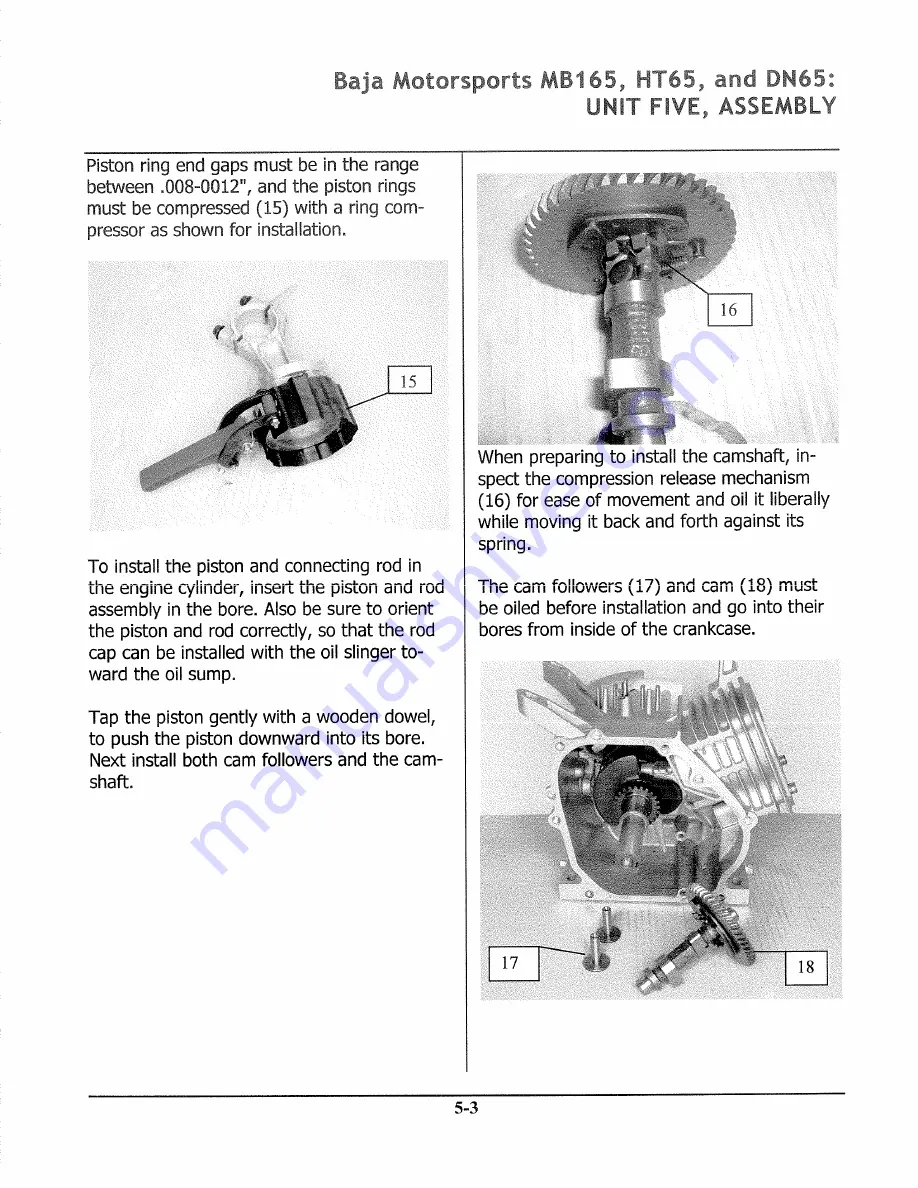 Baja motorsports DN65 Repair Operation Manual Download Page 27