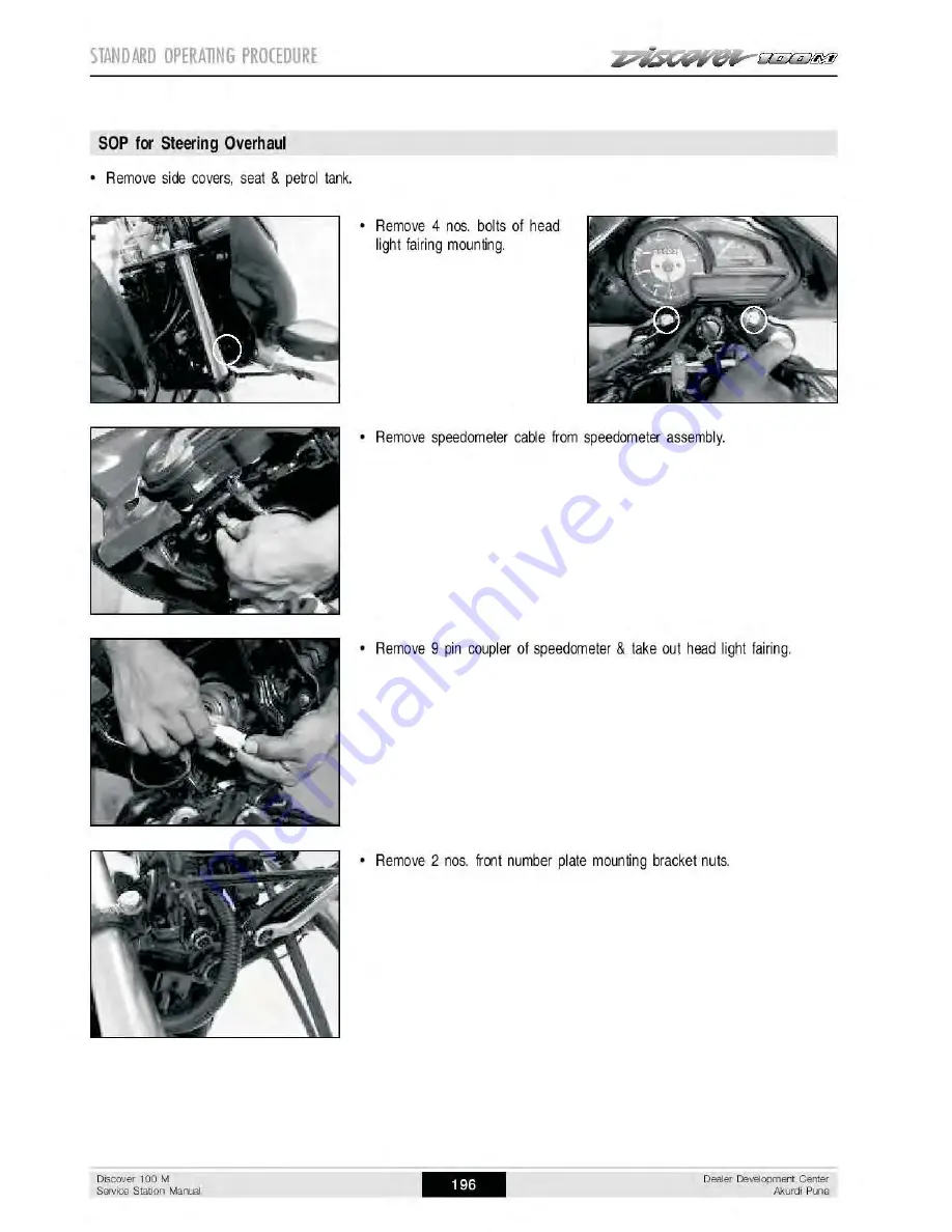 Bajaj Discover 100M Service Station Manual Download Page 227