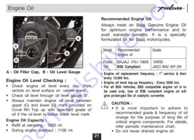 Bajaj Pulsar 135 BS VI Скачать руководство пользователя страница 25