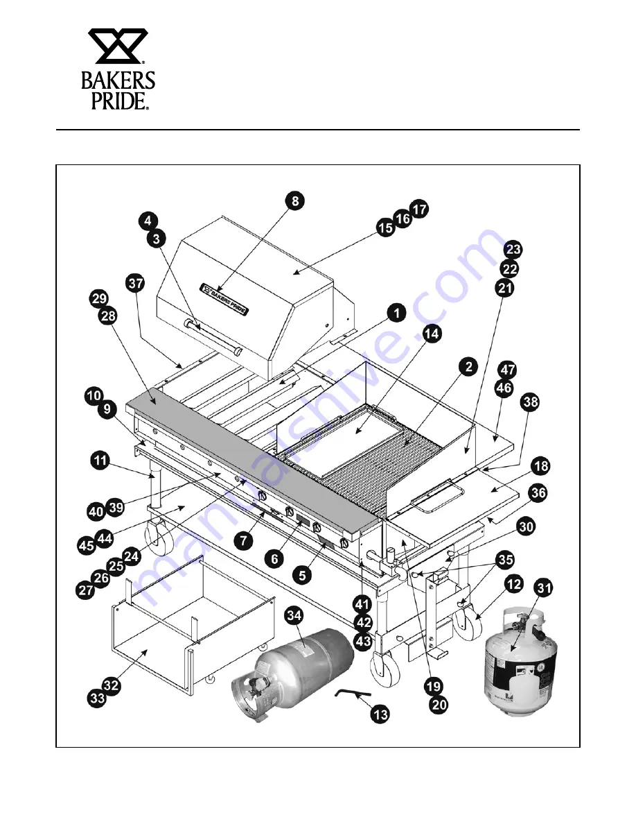 Bakers Pride Dante CBBQ-30S Operation Manual Download Page 12