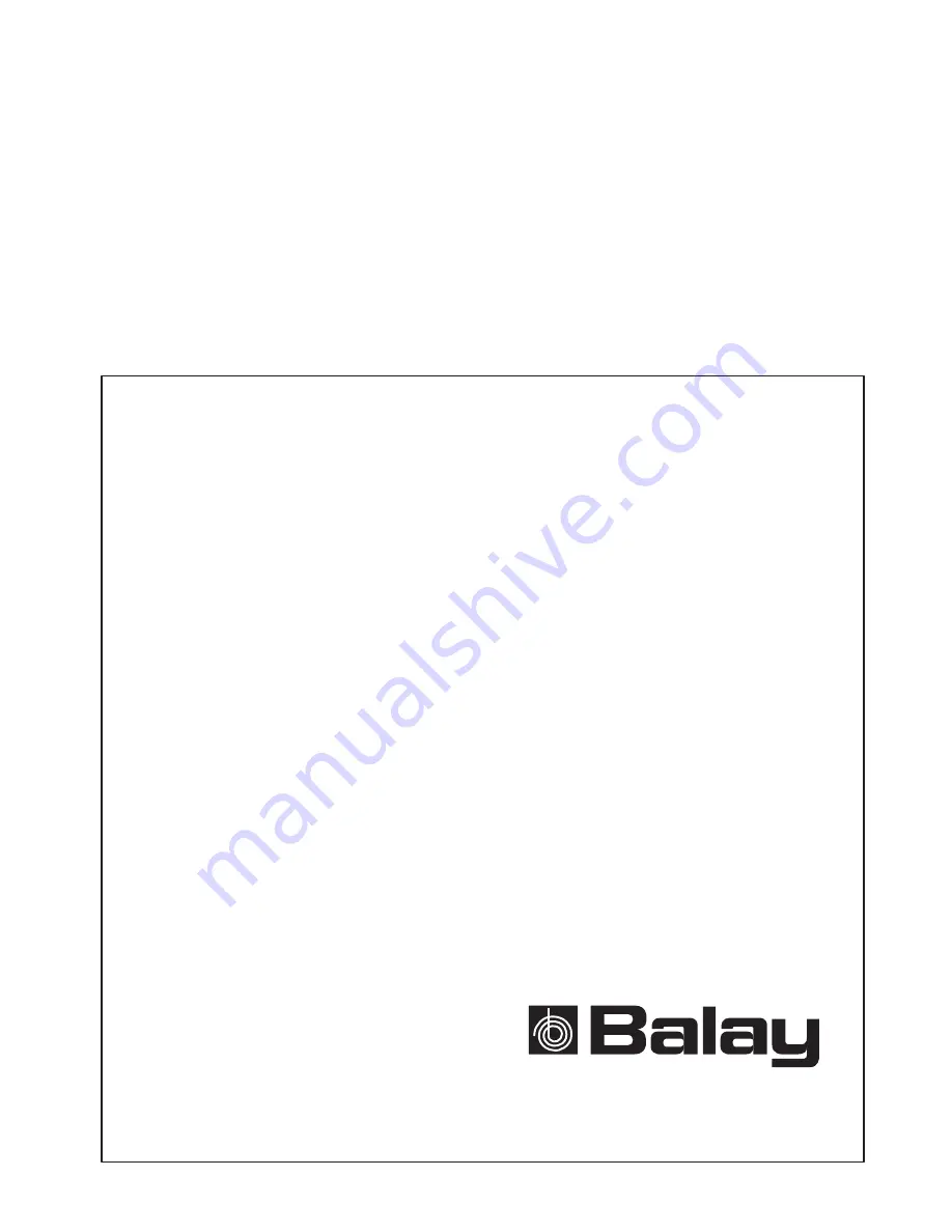 BALAY 3 FWS-104 Series Instructions For Use Manual Download Page 1