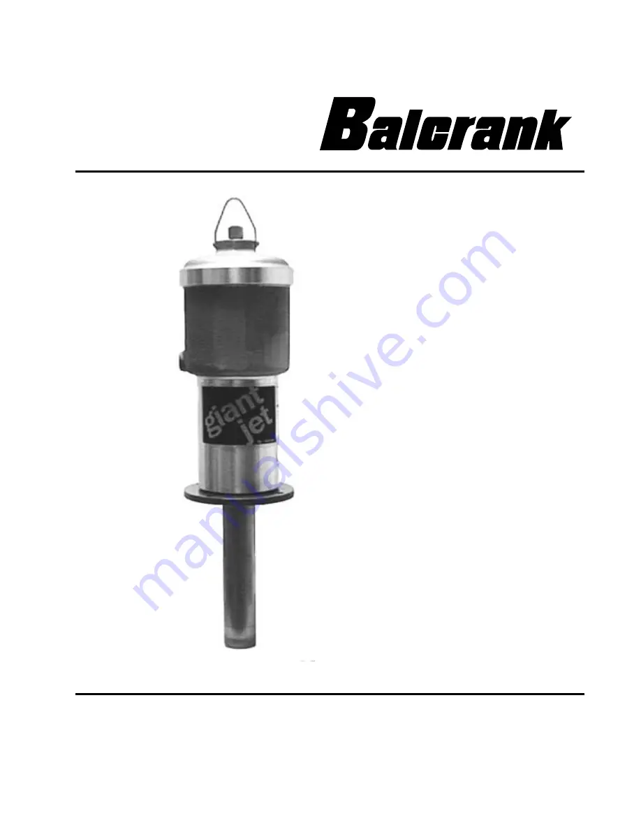 Balcrank GIANT JET 1130-008 Operation, Installation, Maintenance And Repair Manual Download Page 1