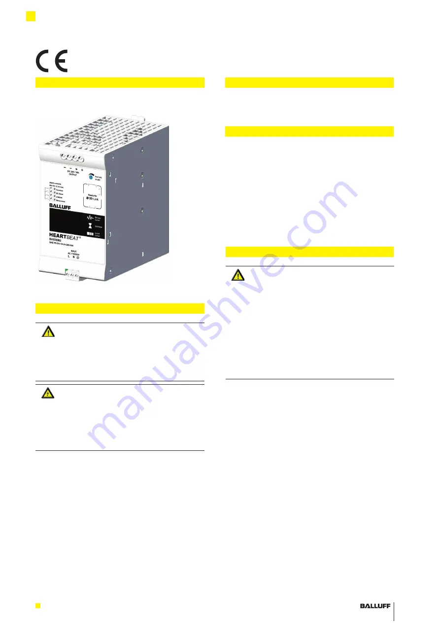 Balluff BAE PS-XA-1S-24-200-104 Installation Manual Download Page 19