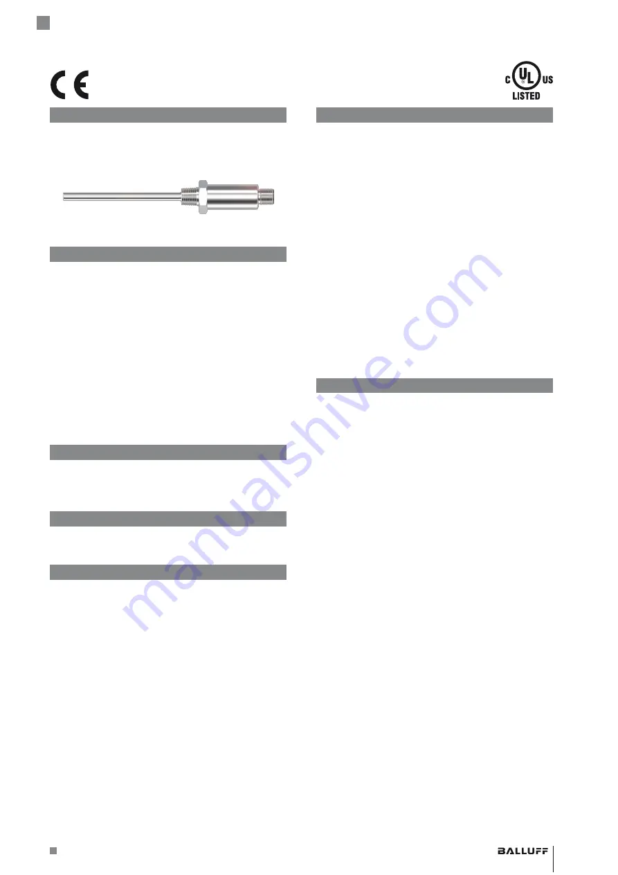 Balluff BFT 002 A1A Series Скачать руководство пользователя страница 11