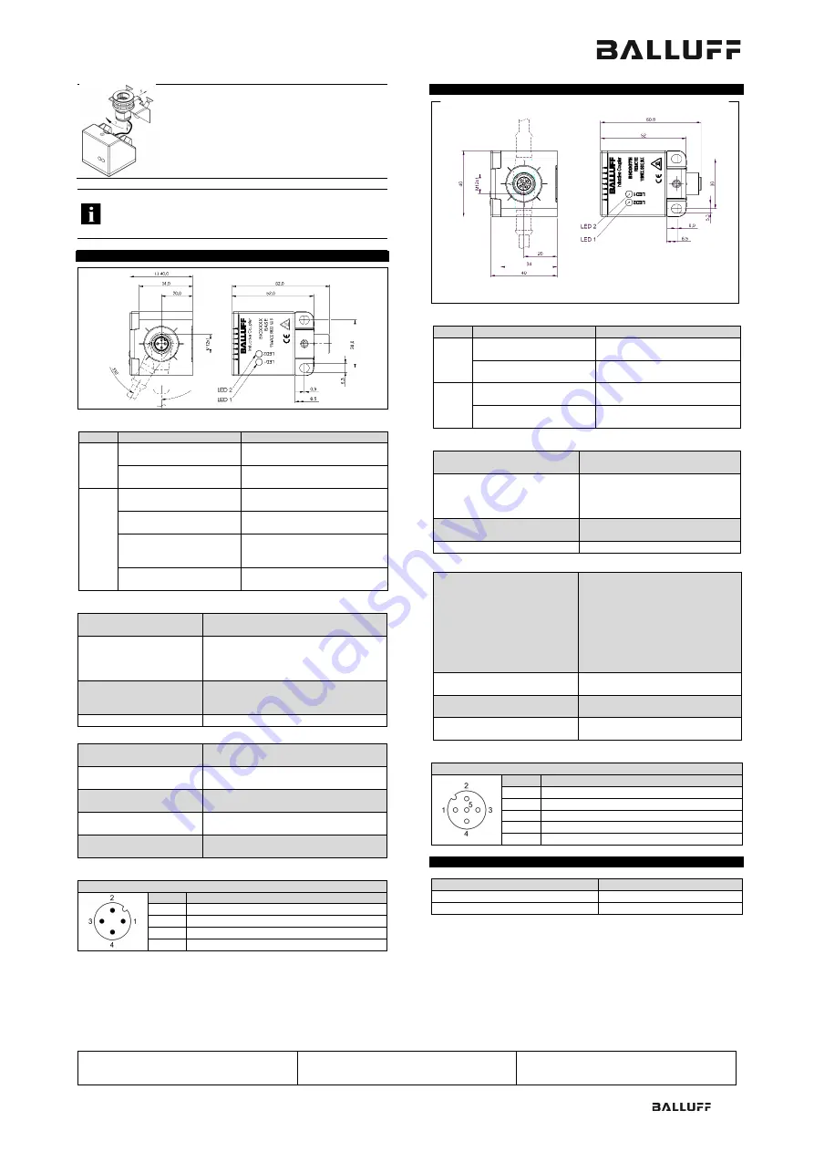 Balluff BIC 1B0-IT1A7-Q40KFU-SM4A4A Скачать руководство пользователя страница 2