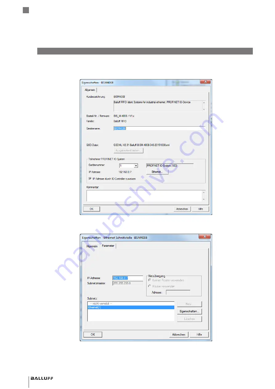 Balluff BIS M-4008-048-0 ST4 PROFINET Series Operating Manual Download Page 18