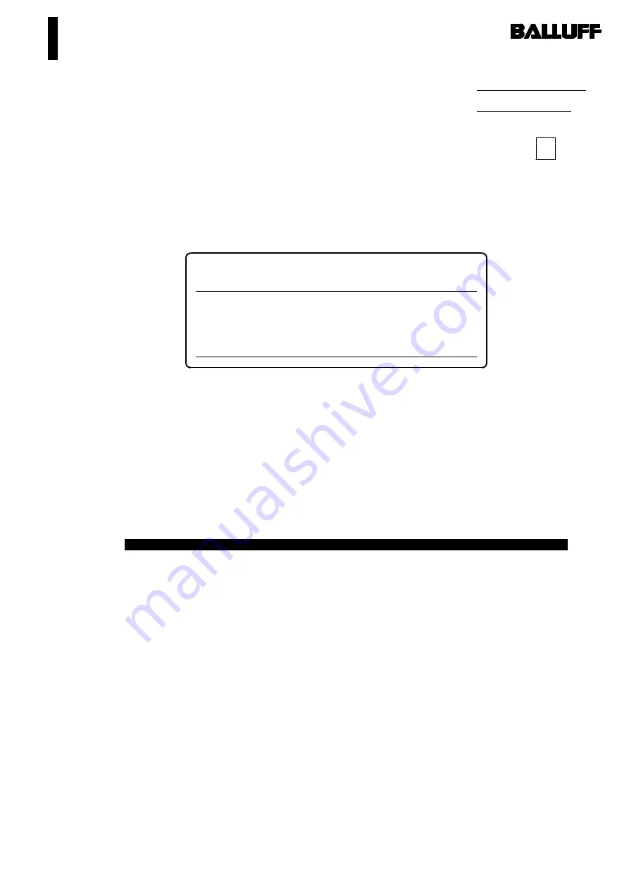 Balluff BIS Series Technical Manual Download Page 1