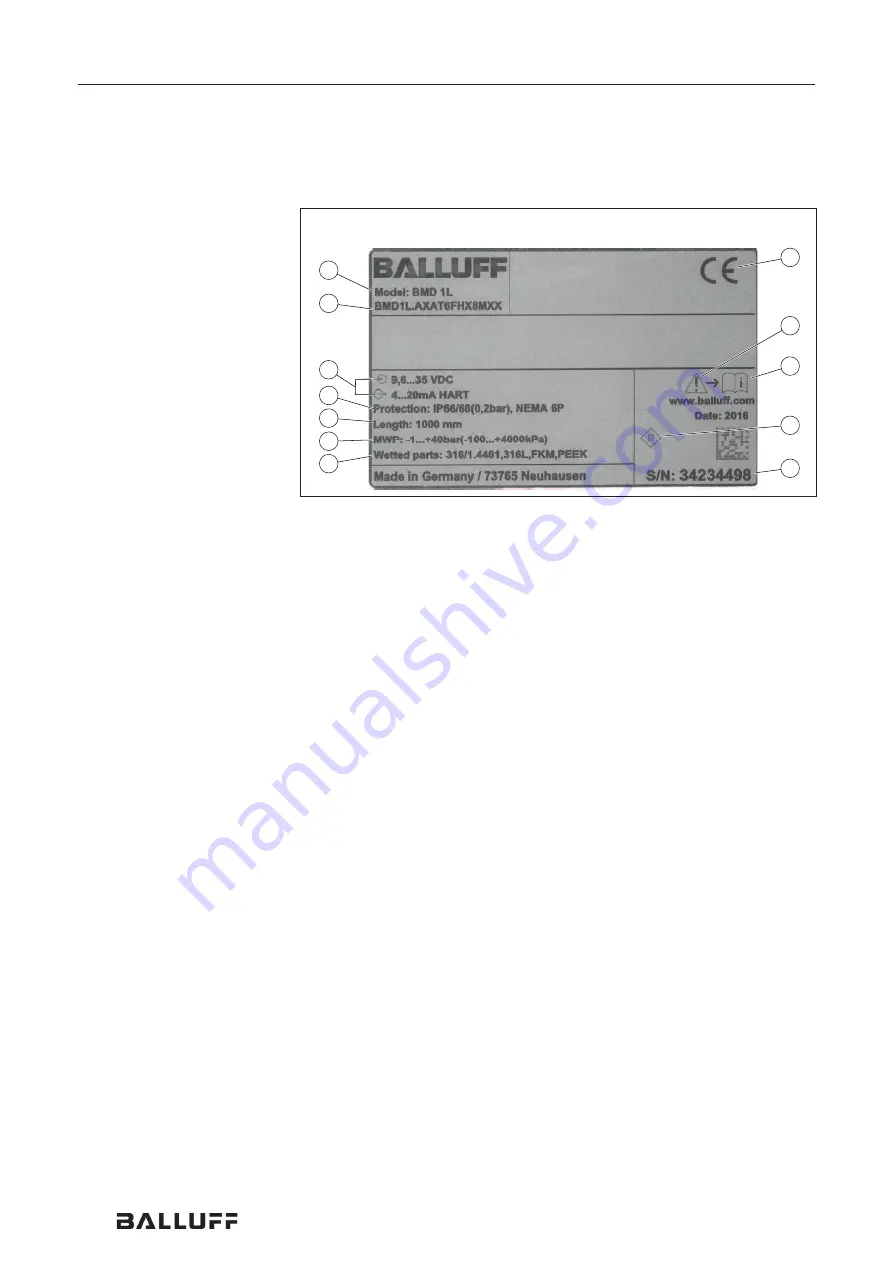 Balluff BMD 1H Series Condensed Manual Download Page 86