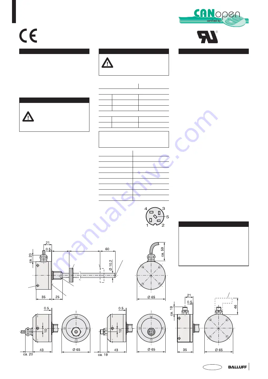 Balluff CANopen BTL5-H1-M-H/W Series Manual Download Page 6