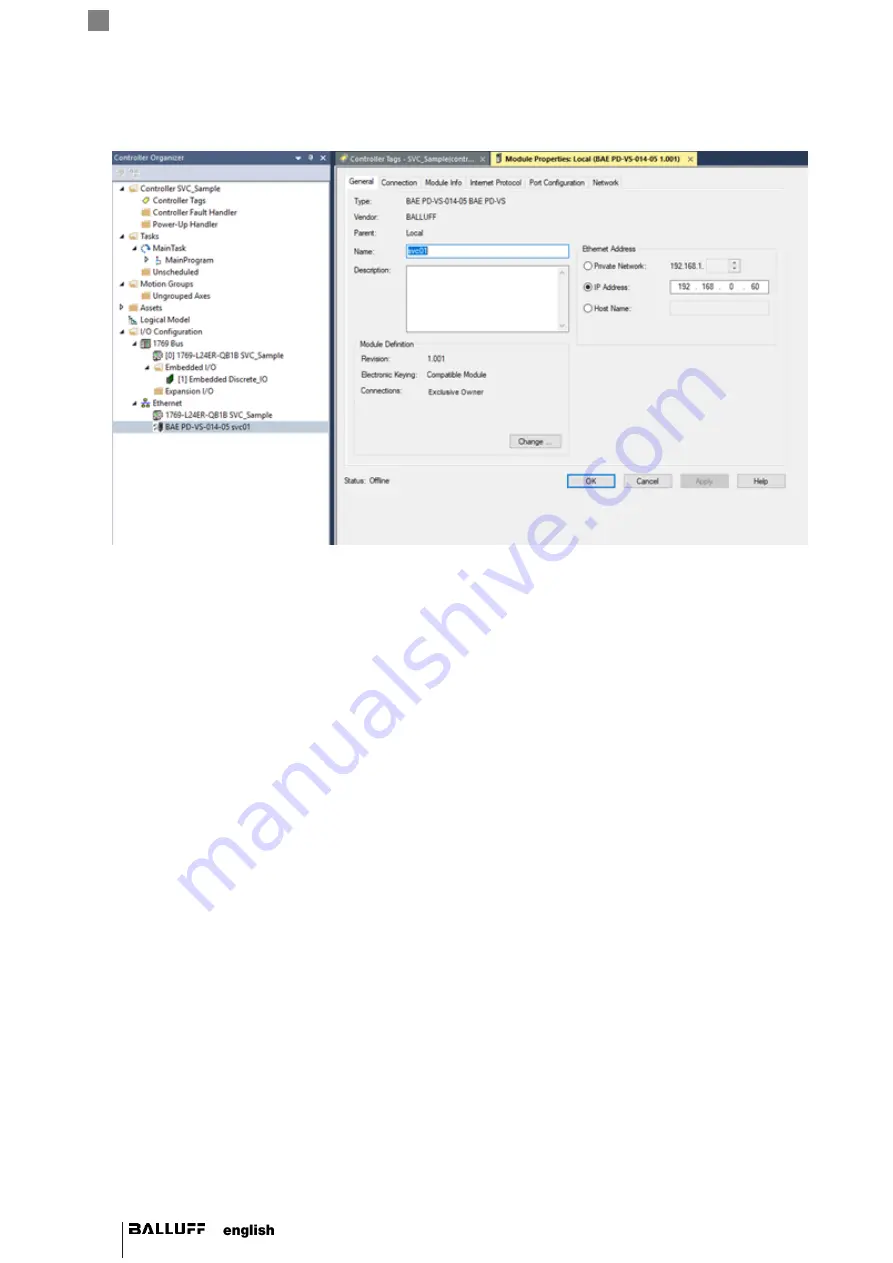 Balluff SmartVision BAE PD-VS-014-05 User Manual Download Page 46