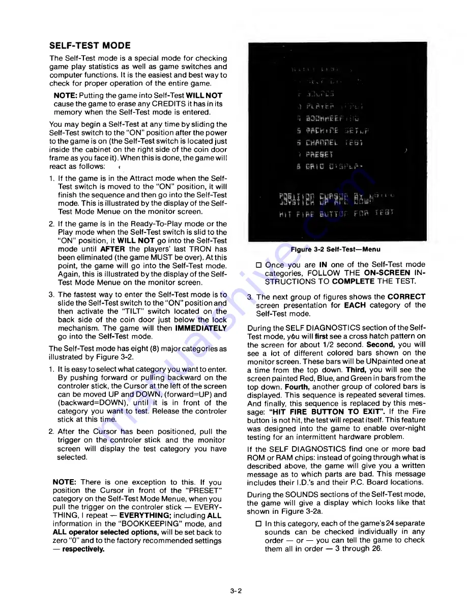 Bally Tron Upright Parts And Operating Manual Download Page 15