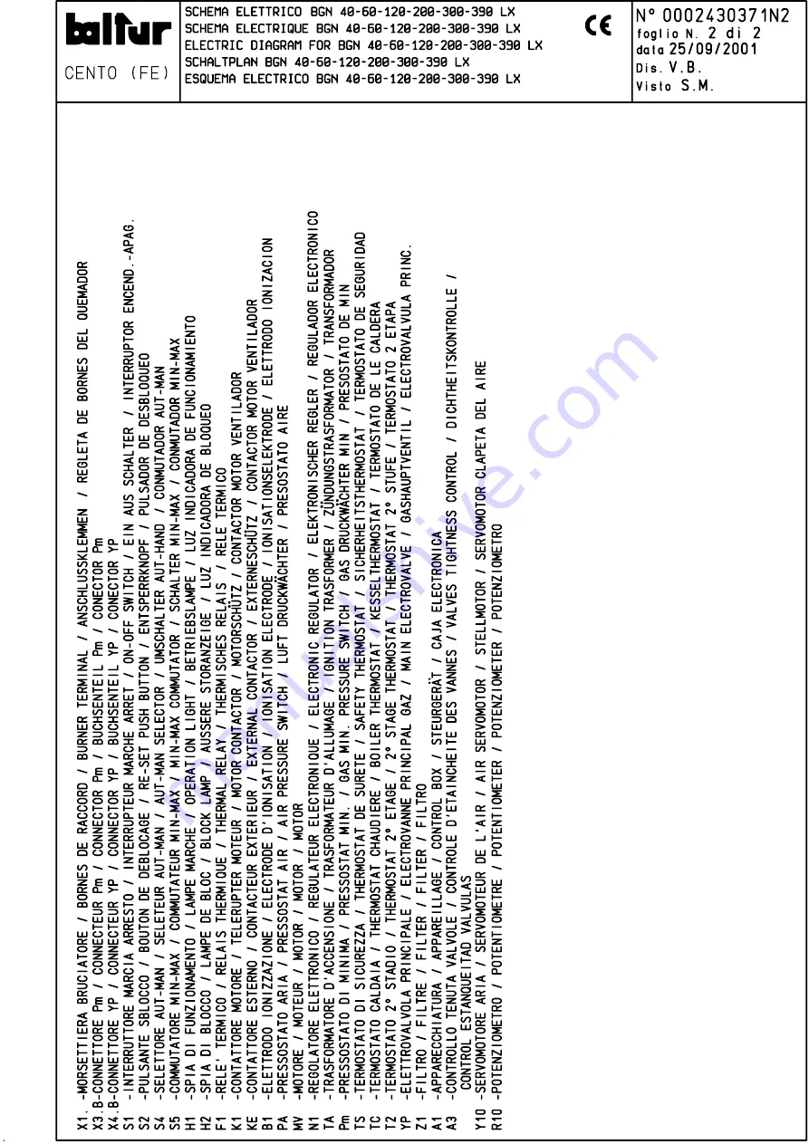 baltur BGN 40 LX-V Instruction Manual Download Page 119