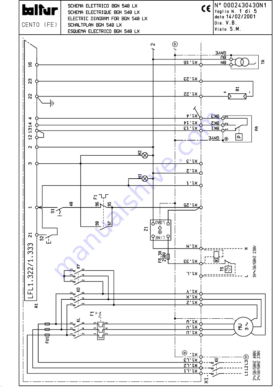 baltur BGN 40 LX-V Скачать руководство пользователя страница 120