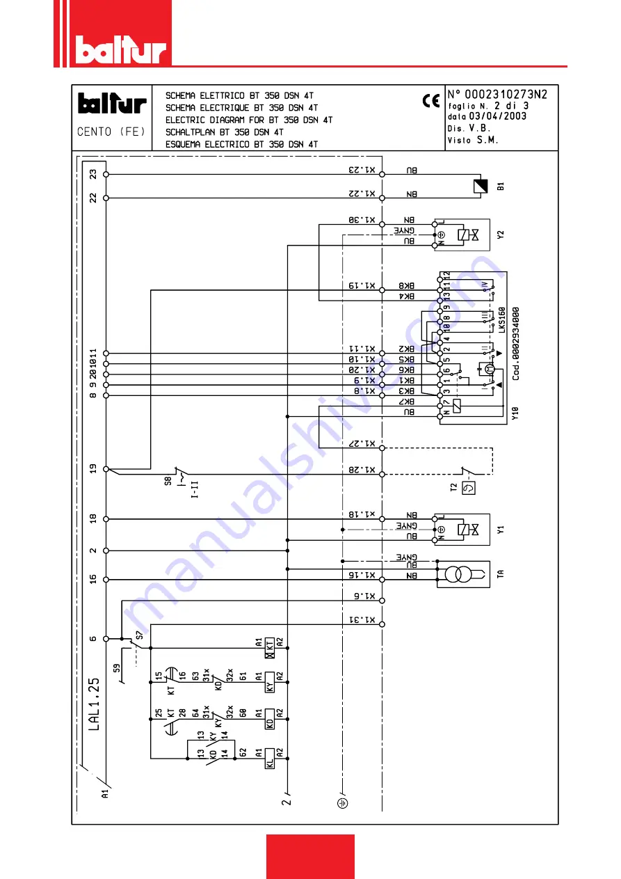 baltur BT 100 DSN 4T Installation, Use And Maintenance Instruction Manual Download Page 79