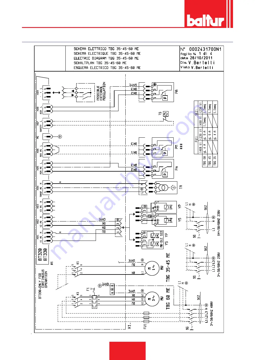 baltur TBG 35 ME Installation, Use And Maintenance Instruction Manual Download Page 66