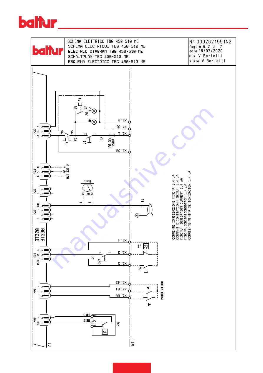 baltur TBG 450LX ME Instruction Manual Download Page 79