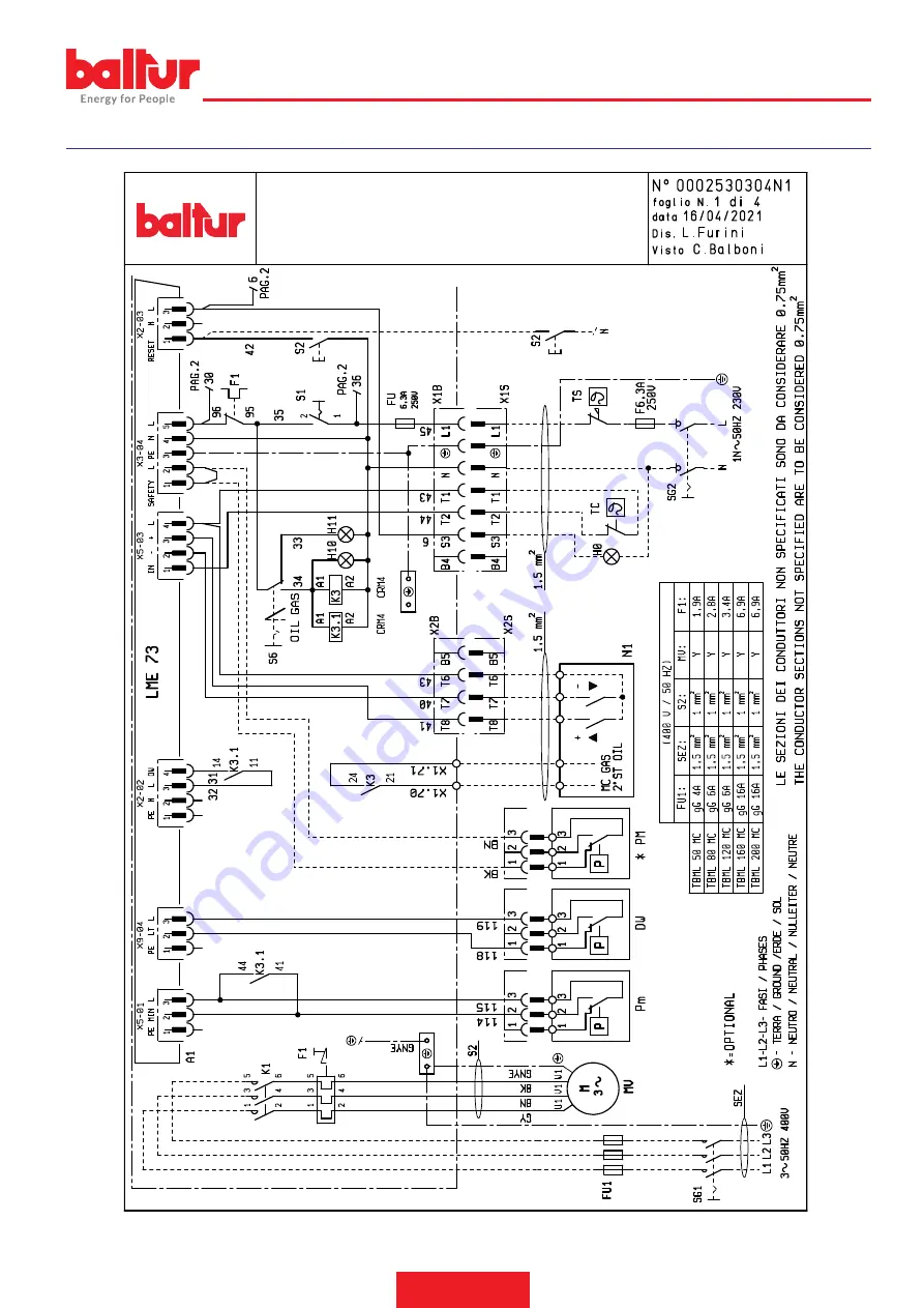 baltur TBML 80 MC Instruction Manual For Installation, Use And Maintenance Download Page 95