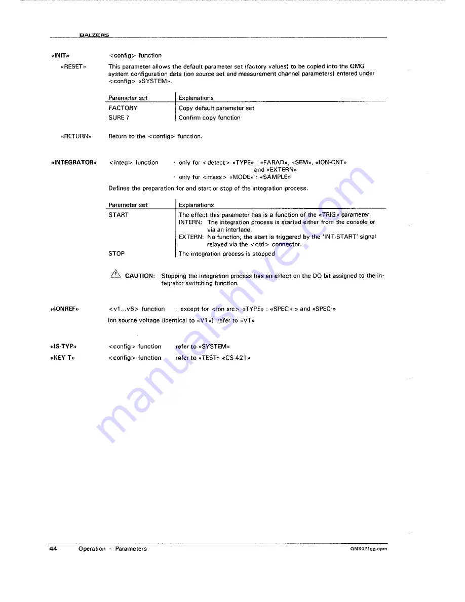 Balzers QMG421C Operating Instructions Manual Download Page 42