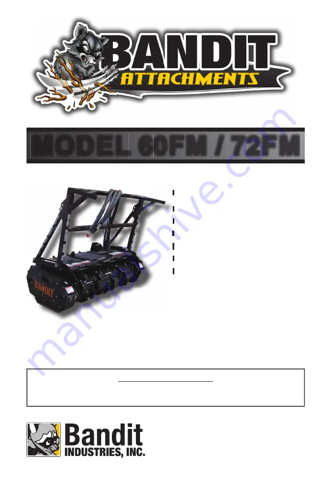 Bandit 60FM Operating & Parts Manual Download Page 1