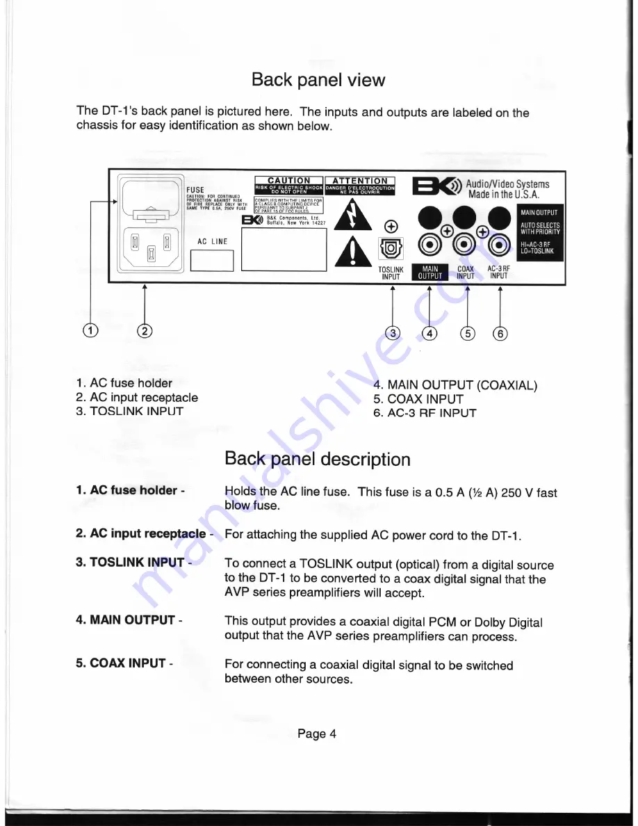 B&K DT1 Owner'S Manual Download Page 5