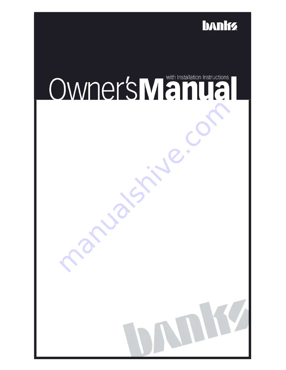 banks economind Owner'S Manual Download Page 1