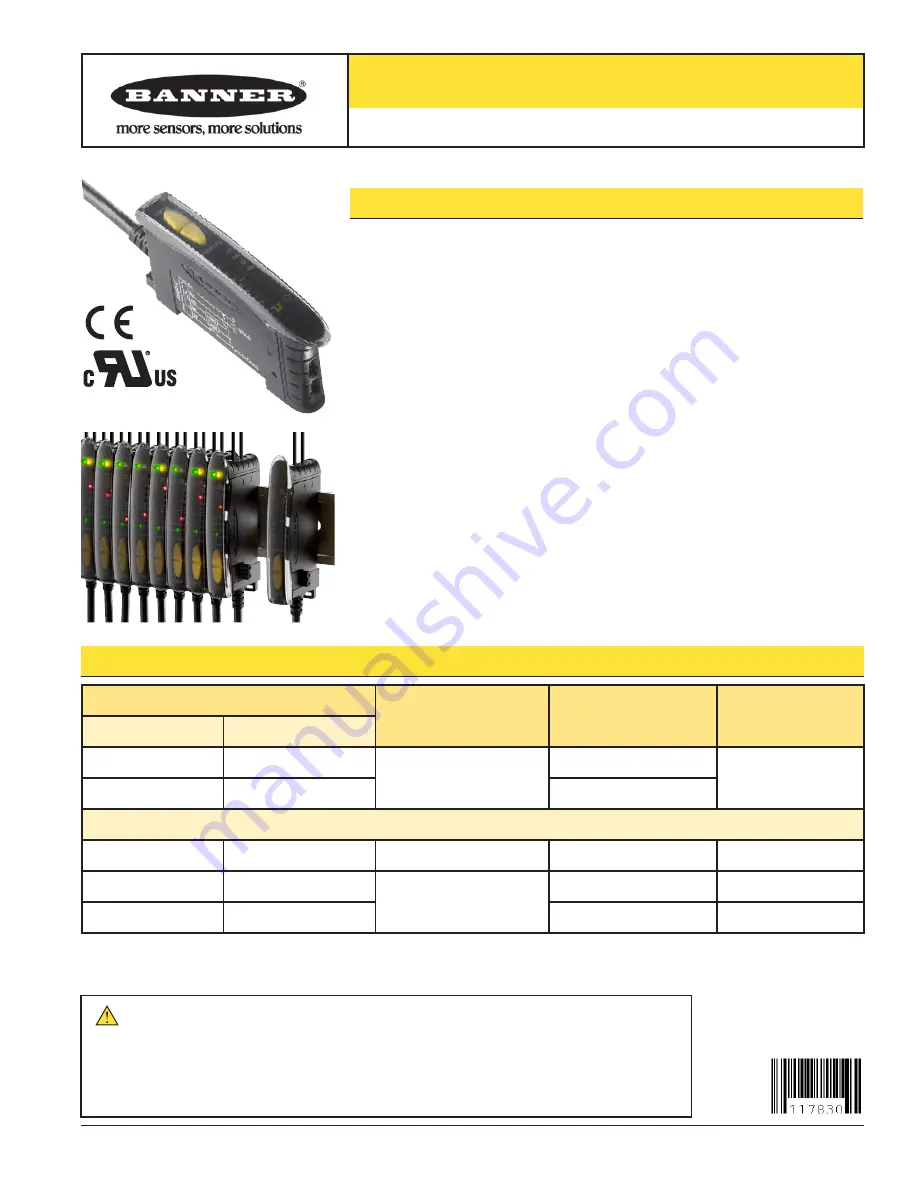 Banner D10 Expert Quick Start Manual Download Page 1