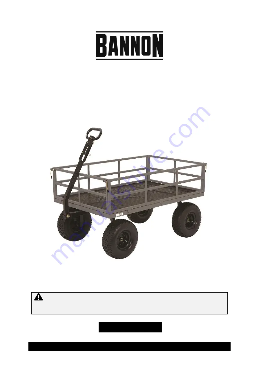 Bannon 51205 Owner'S Manual Download Page 1