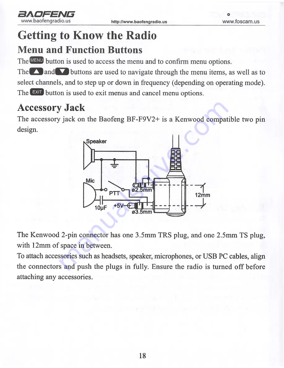 Baofeng BF-F9V2+ Operating Manual Download Page 18